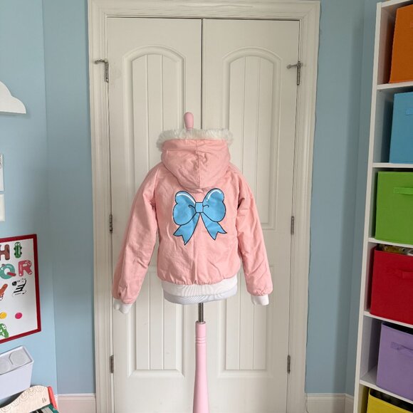 Kawaii Warm Pastel Pink Moon Bow Jacket - Picture 9 of 10
